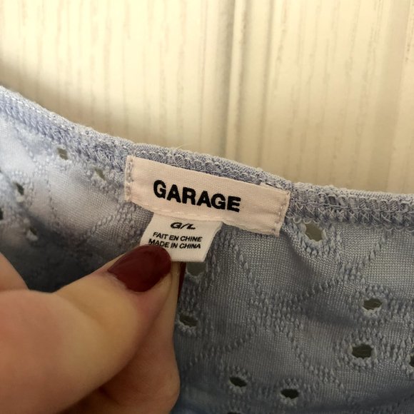 Garage Puff Sleeve Crop Blouse Size L - Picture 3 of 4